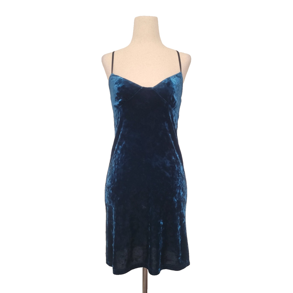Blue Life Babydoll Velvet Dress Size XS Blue Whimsygoth Fairy Grunge